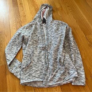 Champion C9 Marbled Gray Hooded Sweatshirt Cardigan.  Ladies 10-12.